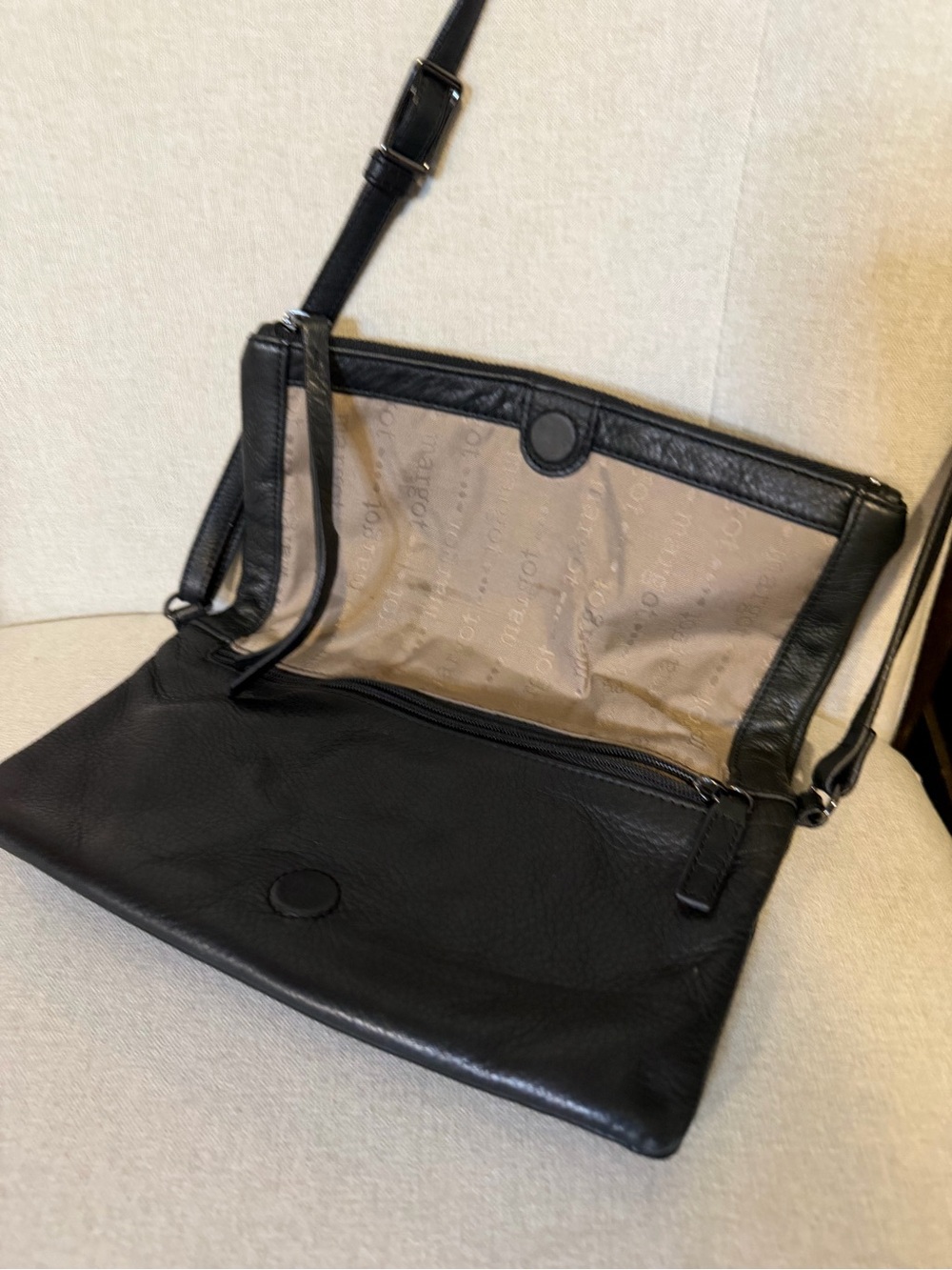 margot Black Leather Crossbody Bag - Picture 3 of 6